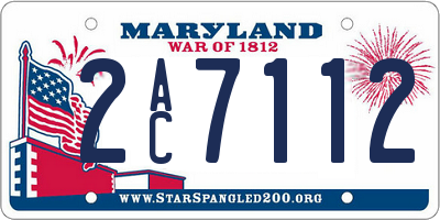 MD license plate 2AC7112