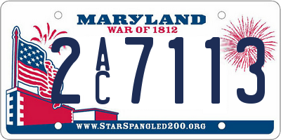 MD license plate 2AC7113