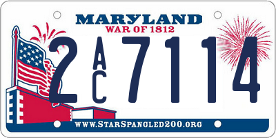 MD license plate 2AC7114