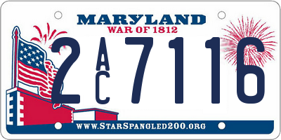 MD license plate 2AC7116