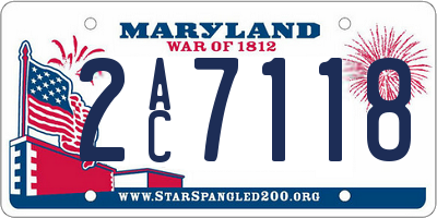 MD license plate 2AC7118