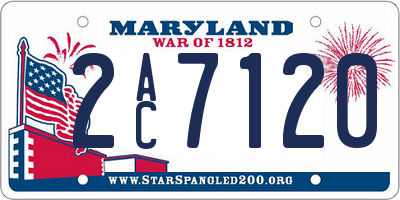 MD license plate 2AC7120