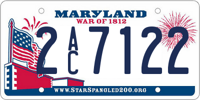 MD license plate 2AC7122