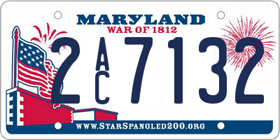 MD license plate 2AC7132