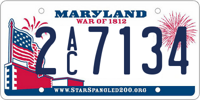MD license plate 2AC7134