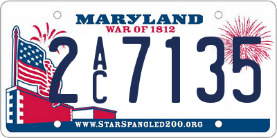 MD license plate 2AC7135