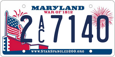 MD license plate 2AC7140