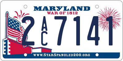 MD license plate 2AC7141