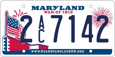 MD license plate 2AC7142