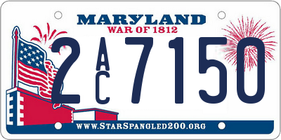 MD license plate 2AC7150