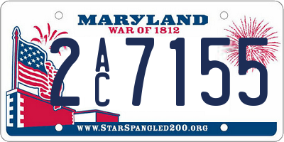 MD license plate 2AC7155