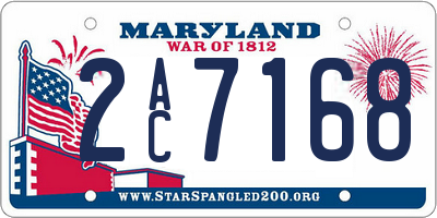 MD license plate 2AC7168