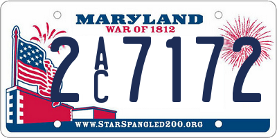 MD license plate 2AC7172