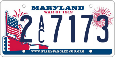 MD license plate 2AC7173