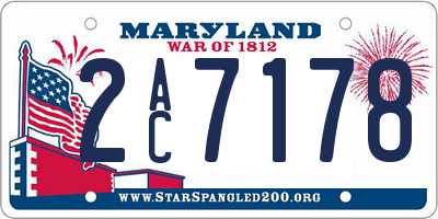 MD license plate 2AC7178