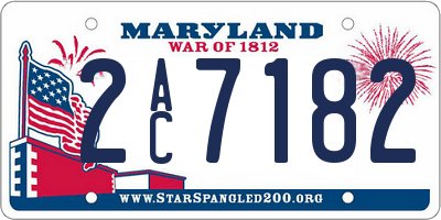 MD license plate 2AC7182