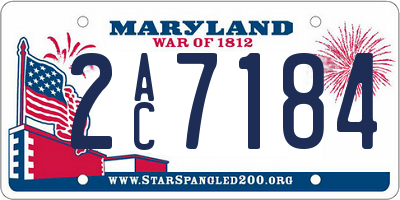 MD license plate 2AC7184