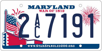 MD license plate 2AC7191