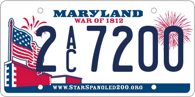 MD license plate 2AC7200