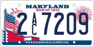 MD license plate 2AC7209