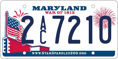 MD license plate 2AC7210