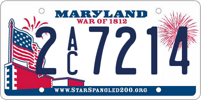 MD license plate 2AC7214