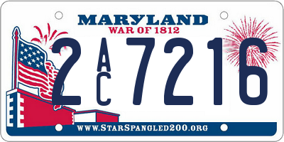 MD license plate 2AC7216