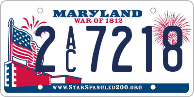 MD license plate 2AC7218