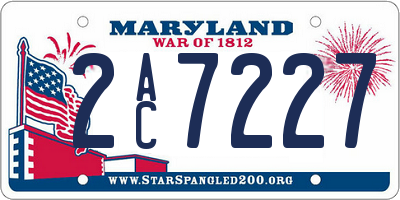 MD license plate 2AC7227