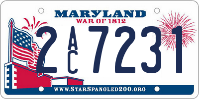 MD license plate 2AC7231