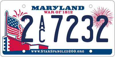 MD license plate 2AC7232