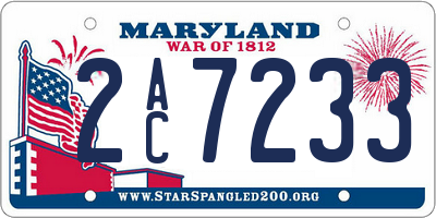 MD license plate 2AC7233