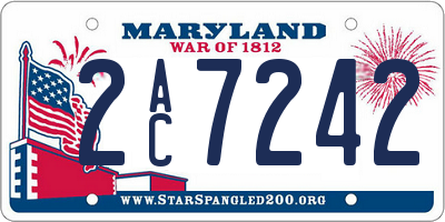 MD license plate 2AC7242