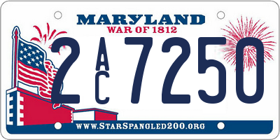 MD license plate 2AC7250