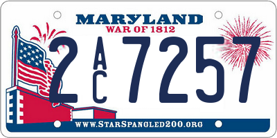 MD license plate 2AC7257