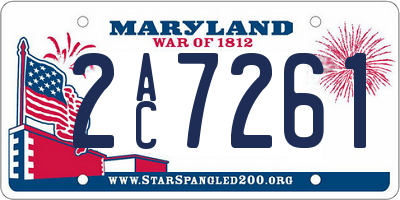 MD license plate 2AC7261