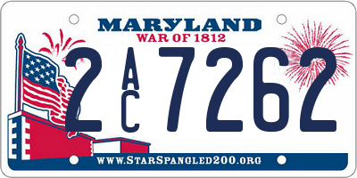 MD license plate 2AC7262