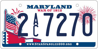 MD license plate 2AC7270