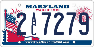 MD license plate 2AC7279