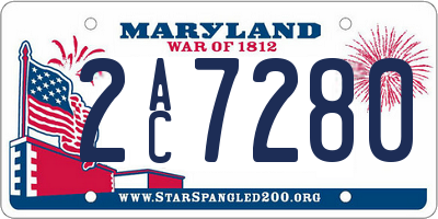 MD license plate 2AC7280