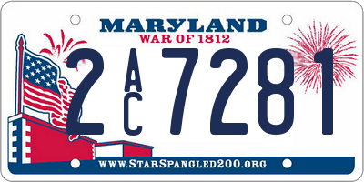 MD license plate 2AC7281