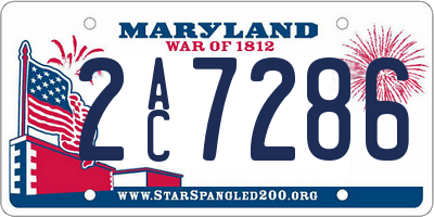 MD license plate 2AC7286