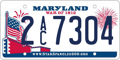 MD license plate 2AC7304