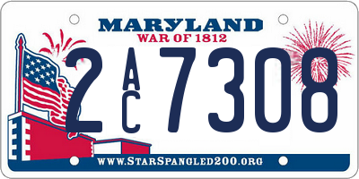 MD license plate 2AC7308