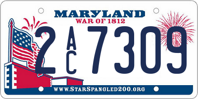 MD license plate 2AC7309