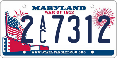 MD license plate 2AC7312