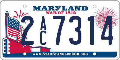 MD license plate 2AC7314