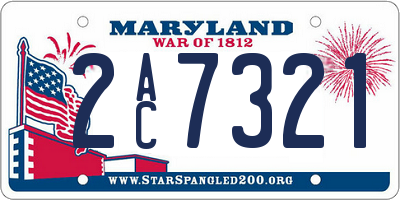 MD license plate 2AC7321