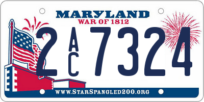 MD license plate 2AC7324