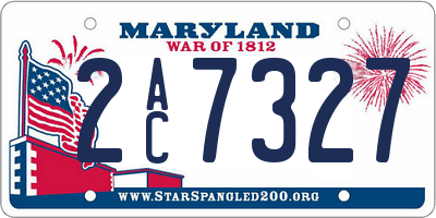 MD license plate 2AC7327